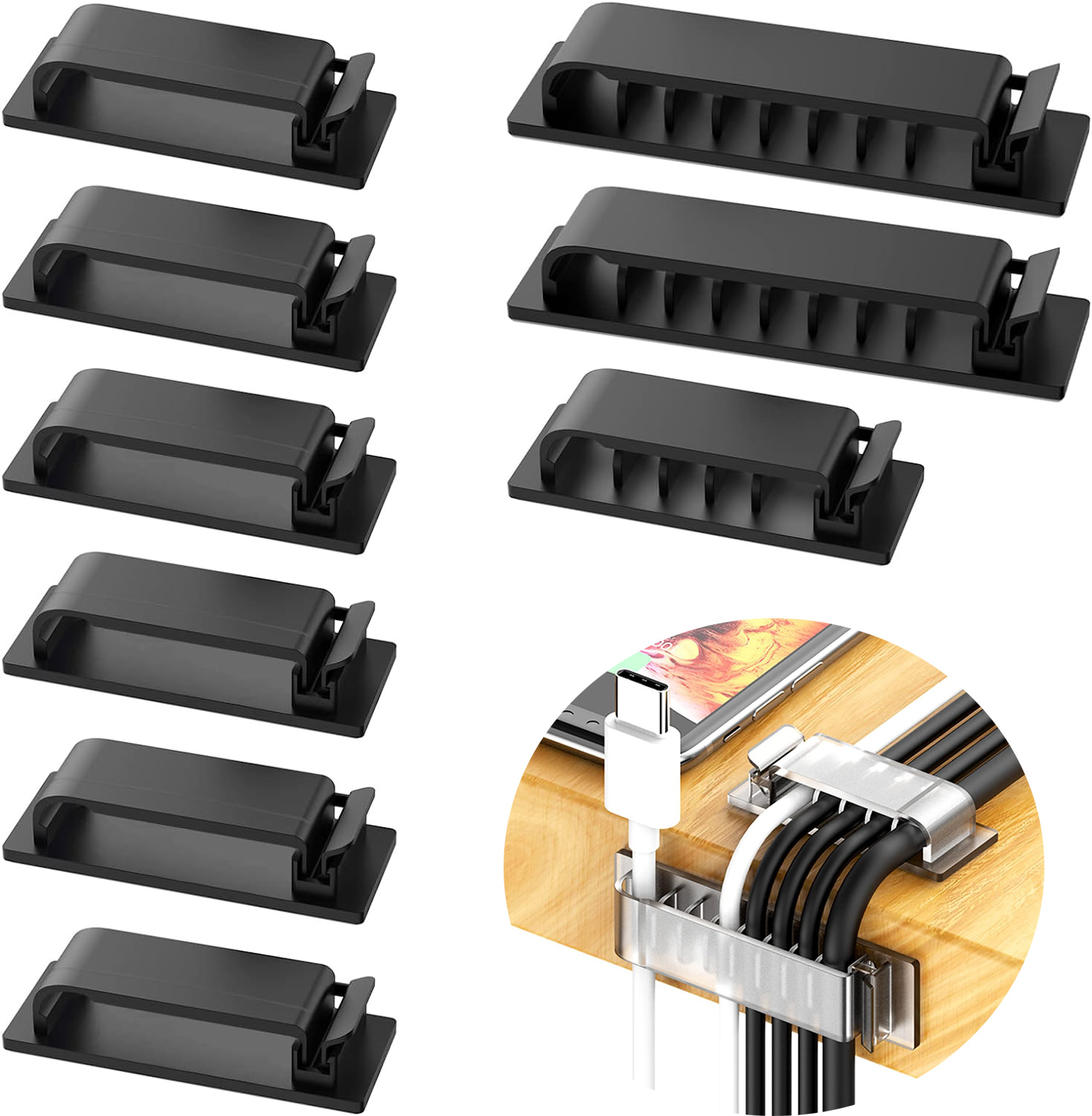 Cable Staple Clip - Kablo düzenleyici kendinden yapışkanlı kablo klipsi