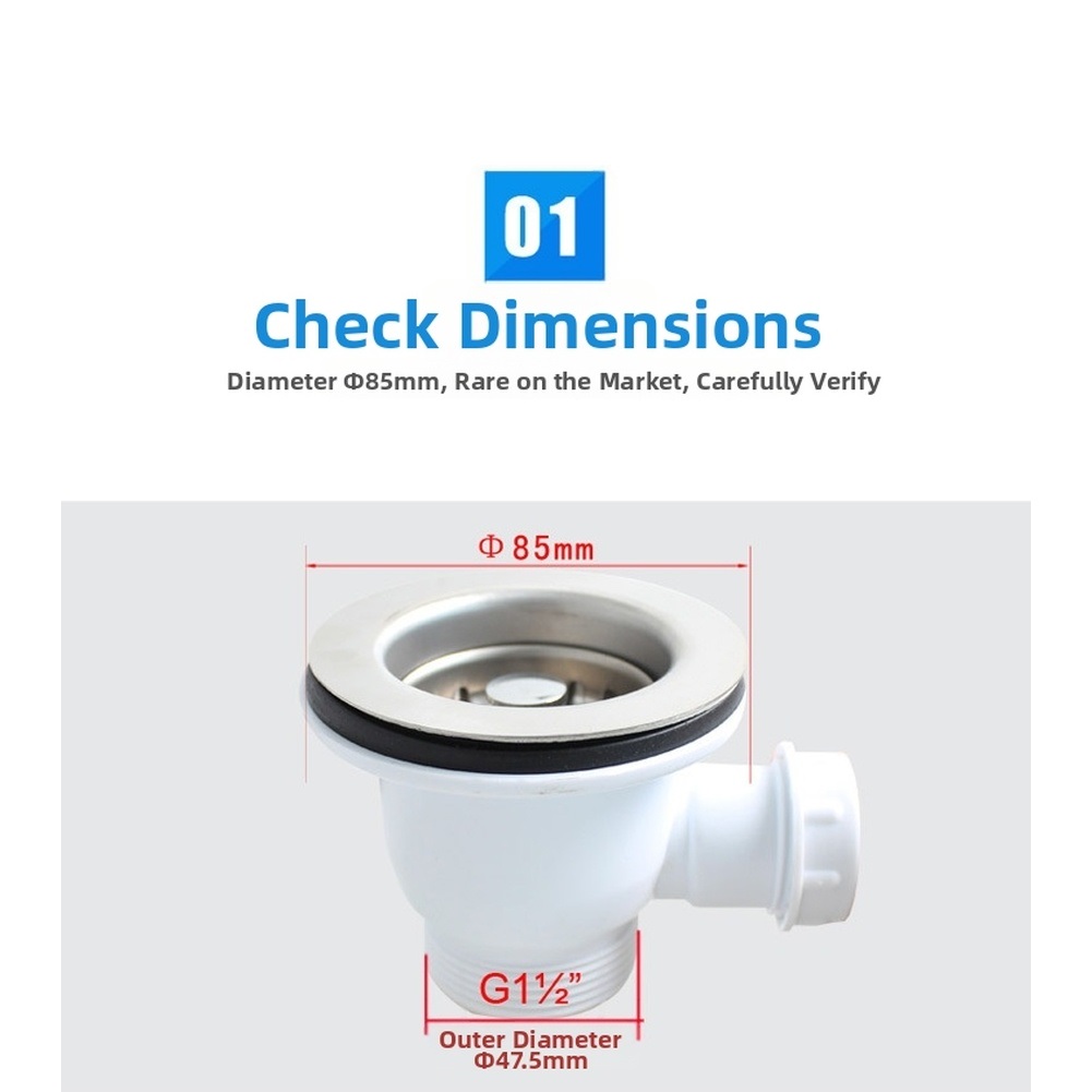 Sink Drain Strainer - 85mm Paslanmaz Çelik Mutfak Lavabo Süzgeci