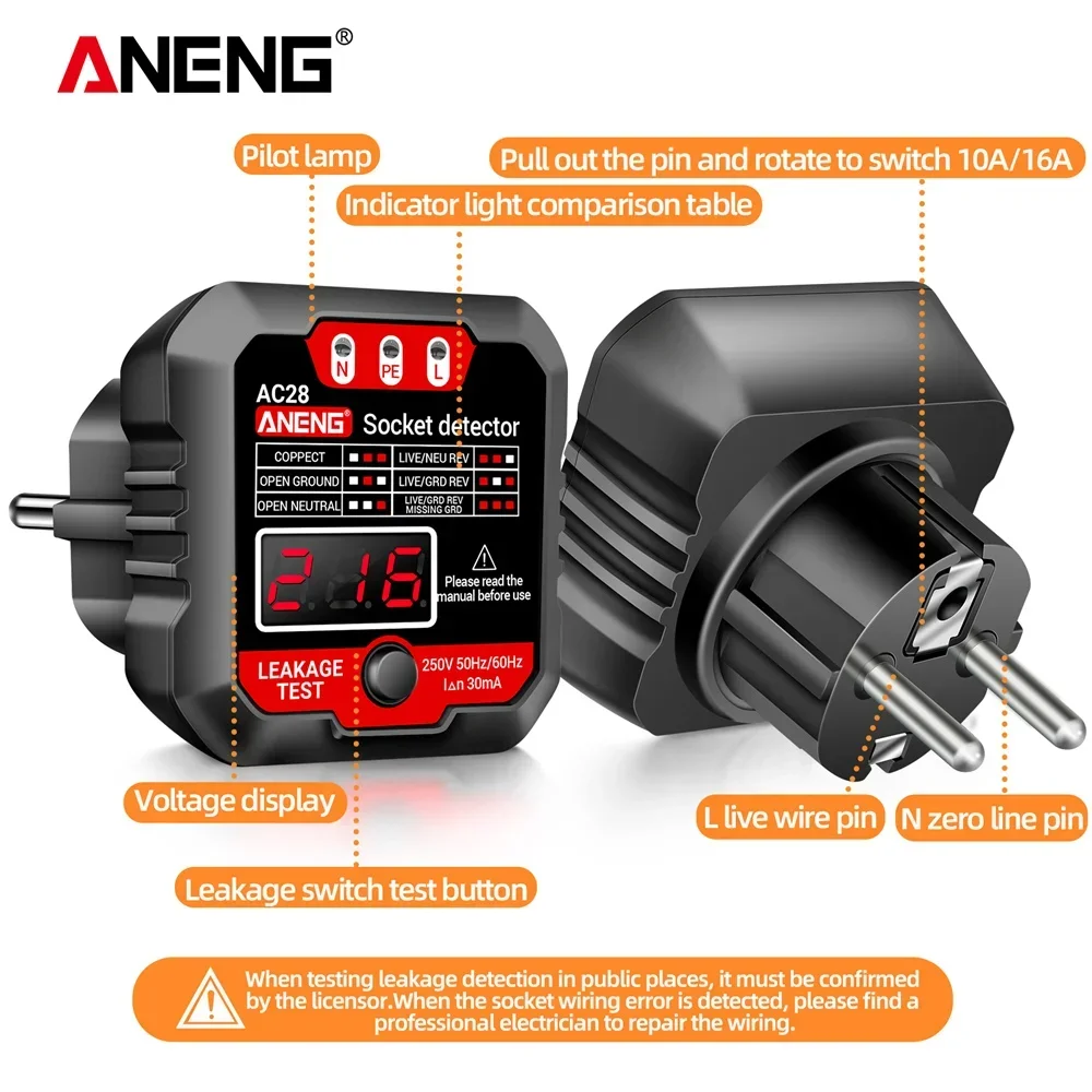 ANENG AC27/AC28 Dijital Priz G - Circuit Breaker Finder incelemesi ve fiyatı